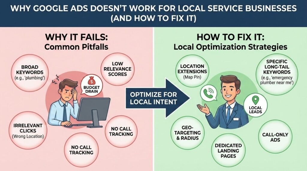 Why Google Ads Doesn’t Work for Local Service Businesses (And How to Fix It)